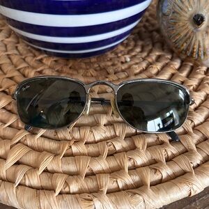 Ray-Ban Black and Silver Sunglasses Ray-Ban Metal Frame Sunglasses Dark Lenses